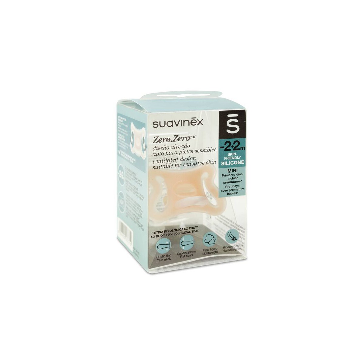 CHUPETE-SILICONA-FISIOLOGICO-SUAVINEX-SX-PRO-ZERO-ZERO-2-MESES