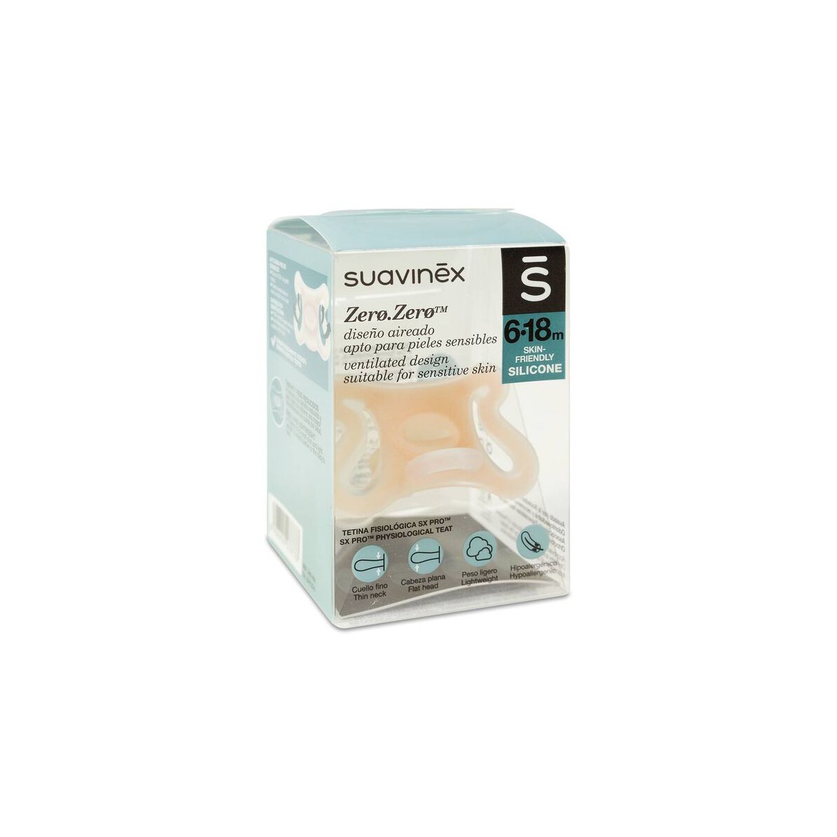 CHUPETE-SILICONA-FISIOLOGICO-SUAVINEX-SX-PRO-ZERO-ZERO-6-18-MESES