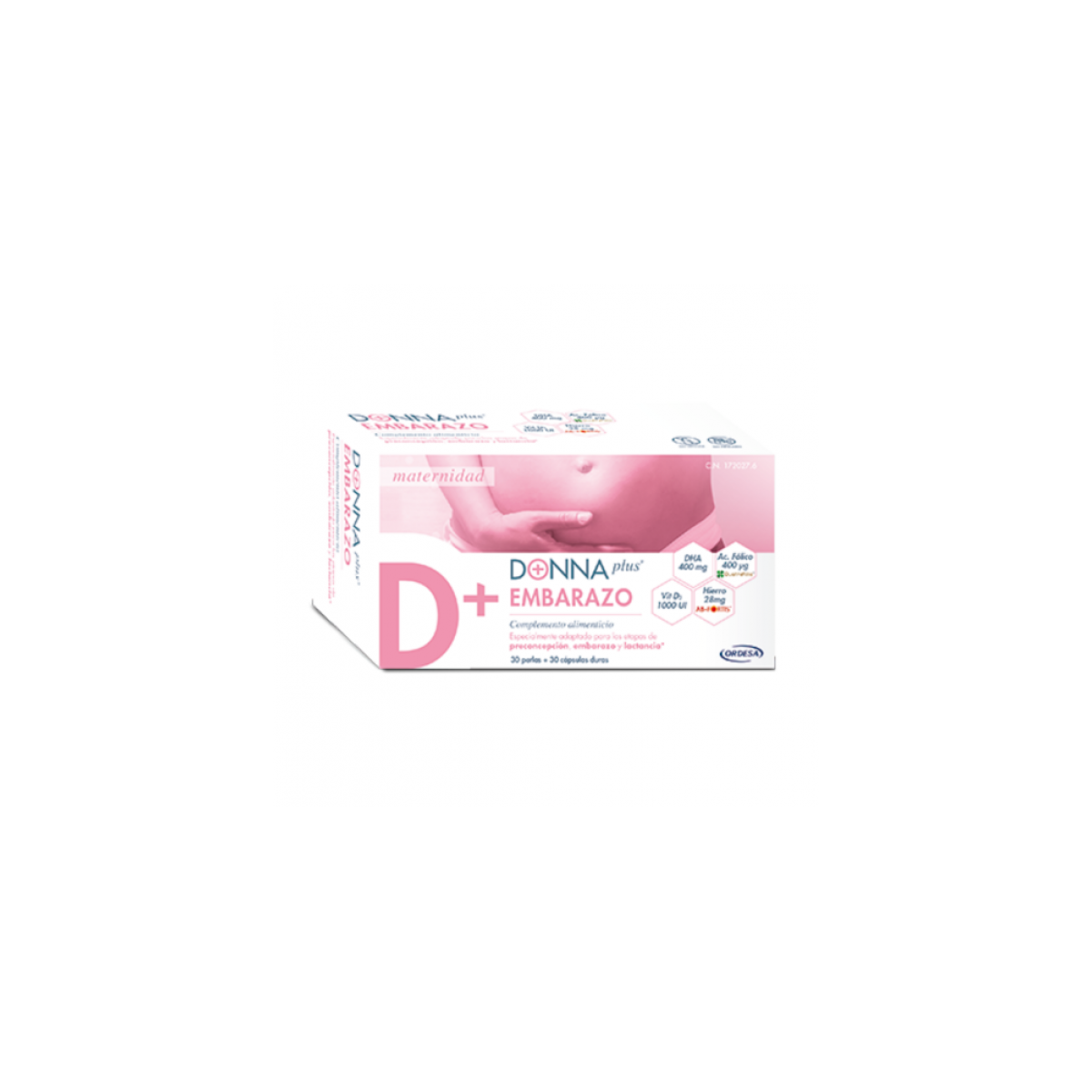 DONNAPLUS+ EMBARAZO 30 PERLAS ROSA
