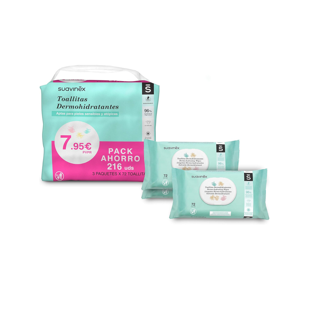 TOALLITAS SUAVINEX PACK 3X72 UN