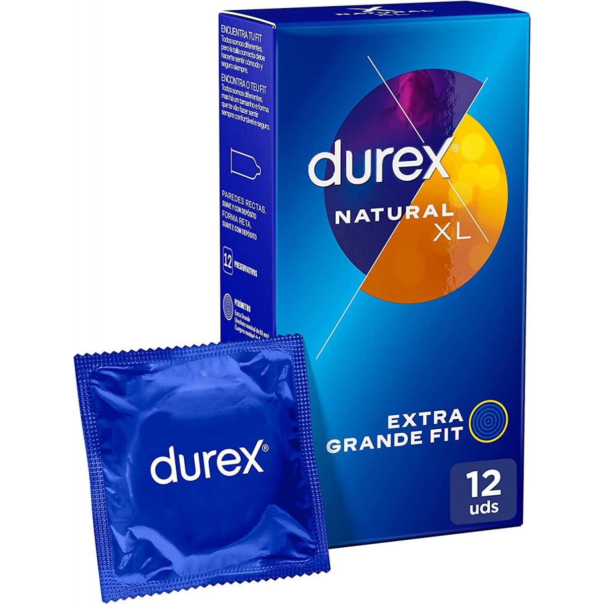 PROFILACTICO DUREX NATURAL XL 12 U