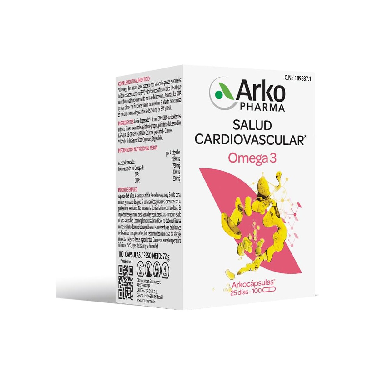 ARKOCAPSULAS OMEGA 3 ACEITE PESCADO...