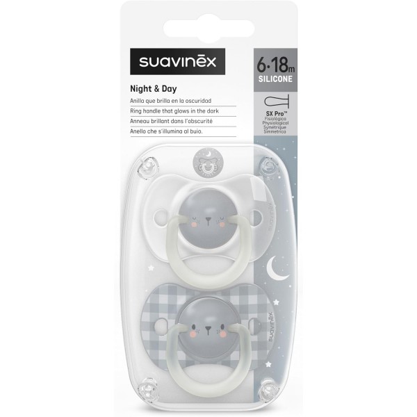CHUPETE SUAVINEX NOCHE ANAT SILIC 6-18 M 2 UN