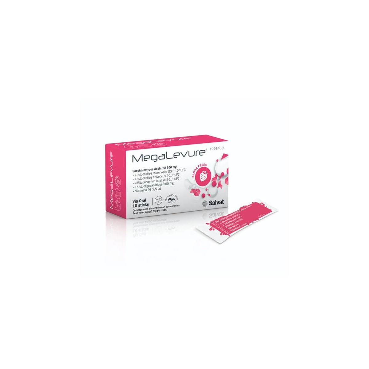 MEGALEVURE 10 STICKS FRESA
